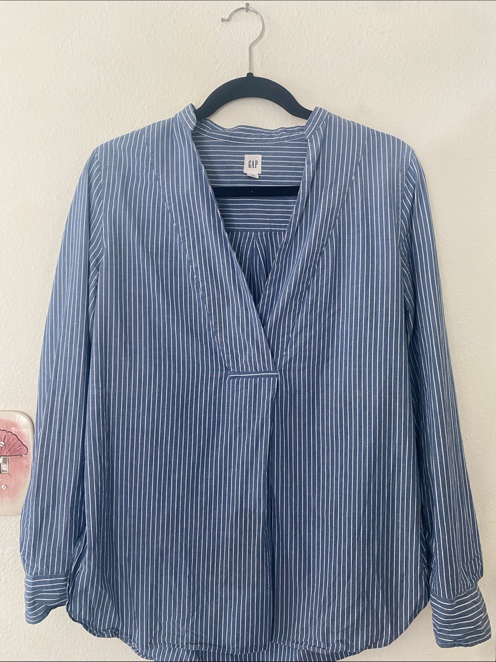 GAP Blue and White Striped V-Neck Tunic